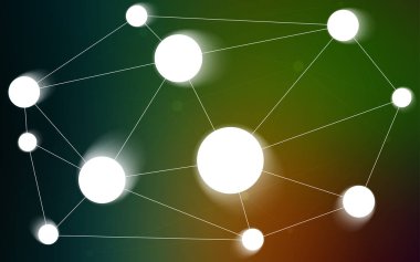 Koyu yeşil, kırmızı kabarcıklar, satırları ile arka plan vektör. Glitter soyut resim bağlantı üçgen yapısı ile. Marka kitap tamamen yeni şablon.