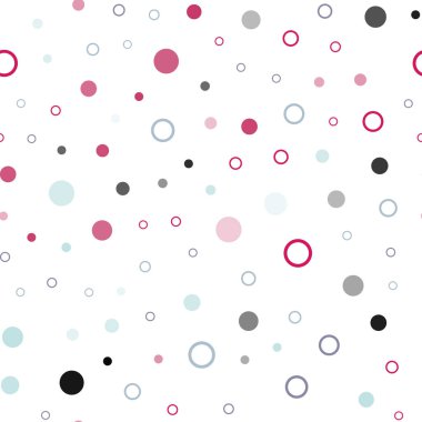 Açık mavi, kırmızı vektör sorunsuz şablon daireler ile. Soyut illüstrasyon renkli baloncuklar doğa tarzı ile. Desen tasarım kumaş, duvar kağıtları.