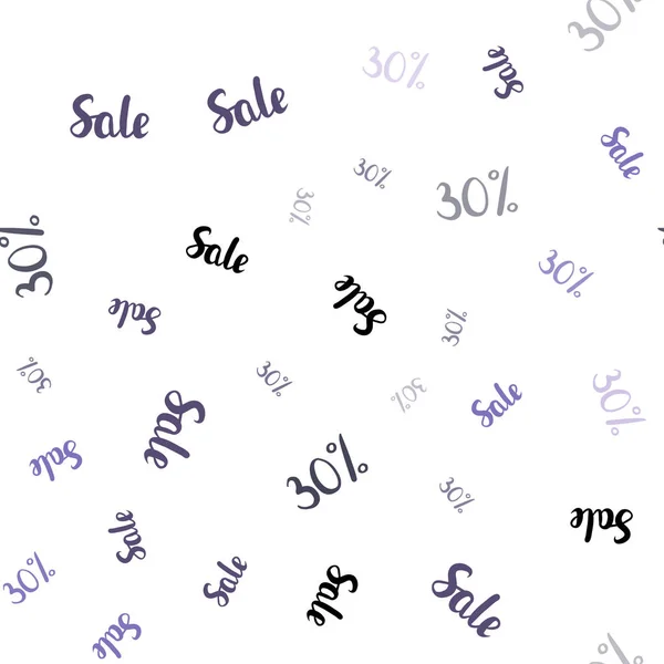 Light Purple Vector Seamless Pattern Percentage Signs Illustration Signs Sales — Stock Vector