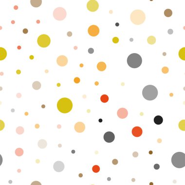 Işık kırmızı, sarı vektör sorunsuz şablon daireler ile. Modern Soyut illüstrasyon renkli su ile bırakır. Duvar kağıdı, kumaş üreticileri için modaya uygun bir tasarım.