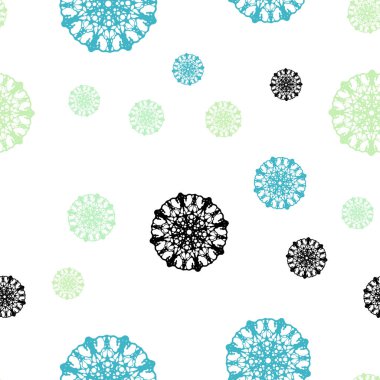 Açık mavi, yeşil vektör sorunsuz kapak güzel kar taneleri ile. Modern geometrik soyut Illustration kristalleri ile buz. Desen tasarım kumaş, duvar kağıtları.