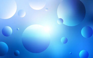 Daire şekilleri ile ışık mavi vektör düzeni. Kabarcıkları ile soyut tarzda bulanık dekoratif tasarım. Reklam, poster, afiş, Web sitenizin için yeni tasarım.