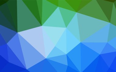 Açık mavi, yeşil vektör poligonal arka plan. Gradyan ile Origami tarzında yaratıcı geometrik şekil. Tamamen yeni bir tasarım sizin broşürü.