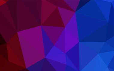 Koyu mavi, kırmızı soyut poligonal şablon vektör. Glitter soyut resim zarif bir üçgen ile. İşiniz için yeni tasarım.