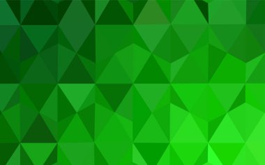 Işık yeşil vektör degrade üçgenler şablonu. Poligonal illüstrasyon parlayan, hangi üçgen oluşur. Afiş için tamamen yeni şablon.