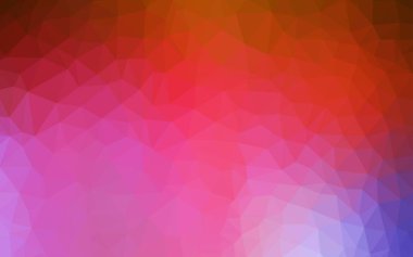 Açık mavi, kırmızı vektör soyut mozaik arka plan. Üçgenler ile renkli resimde parlayan. Afiş için tamamen yeni şablon.