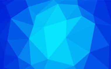 Hafif mavi vektör poligonal şablonu. Noktalı resim stili üçgenler ile yaratıcı çizimde. Tasarımınız için üçgen desen.