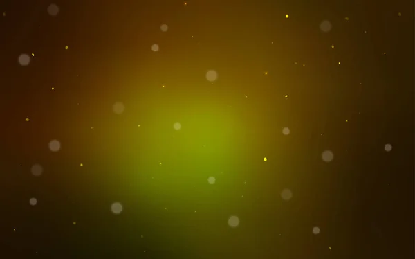 Dunkelgrüne Gelbe Vektortextur Mit Scheiben Verschwommene Blasen Auf Abstraktem Hintergrund — Stockvektor