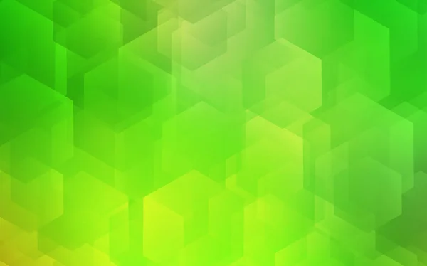 Světle Zelené Vektorové Rozložení Šestiúhelníkové Tvary Ilustrace Sadou Barevných Šestiúhelníků — Stockový vektor