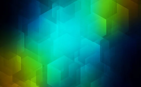 Bleu Foncé Disposition Vectorielle Jaune Avec Des Formes Hexagonales Illustration — Image vectorielle