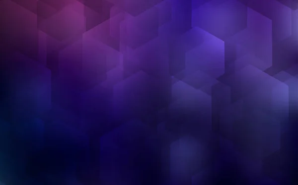 カラフルな六角形と暗い紫ベクトル テクスチャです 六角形のスタイルでキラキラの抽象的なイラスト パターンは 小冊子 — ストックベクタ
