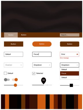 Soyut daireler ile koyu turuncu vektör tel kafes kiti. Degrade çizgiler ile renkli soyut resimde. Açılış sayfanız için modern şablon.
