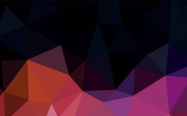 Koyu mavi, kırmızı parlayan üçgen düzen vektör. Gradyan ile Origami tarzında yaratıcı geometrik şekil. Afiş için tamamen yeni şablon.