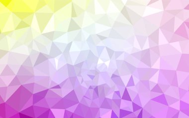 Pembe ışık, sarı üçgen zemin parlayan vektör. Üçgenler ile renkli soyut resimde. İşiniz için en iyi üçgen tasarım.