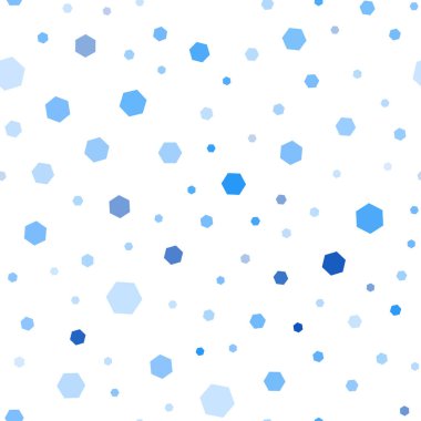 Hafif mavi vektör altıgen şekilleri ile sorunsuz düzeni. Beyaz arka plan ile renkli altıgen yanarak bahislerin doğru. Yeni tasarım için Web sitesinin poster, afiş.