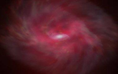 Gökada yıldız ile koyu kırmızı vektör arka plan. Bulanık arka plan gradyan ile üzerinde alan yıldız. Kozmik arka planlar için şablon.