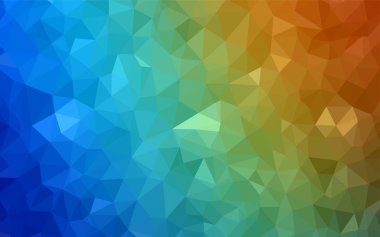 Karanlık çok renkli vektör soyut mozaik arka plan. Üçgenler ile renkli resimde parlayan. Marka kitap için yeni şablon.