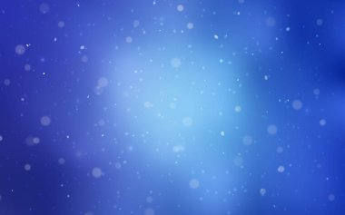 Buz gibi kar taneleri olan açık mavi renk vektör şablonu. Soyut şablondaki kar ile dekoratif parlak illüstrasyon. Reklamınız, posteriniz, afişiniz için yeni yıl tasarımı.