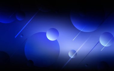 Koyu mavi vektör kapak noktalar ile. Bulanık daireler doğa tarzı ile güzel renkli resimde. Desen-ebilmek var olmak kullanılmış için fütüristik reklam, kitapçıklar.