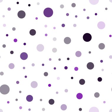 Koyu mor, pembe noktalı sorunsuz zemin vektör. İllüstrasyon renkli soyut daireler parlayan ayarlanmış. Desen tasarım pencere panjur, perdeler.