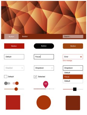 Işık kırmızı vektör tel kafes kiti kristalleri ile. Dekoratif UI takımı tasarım renkli kristaller ile soyut tarzda. Web siteleri için basit renkli tasarım.