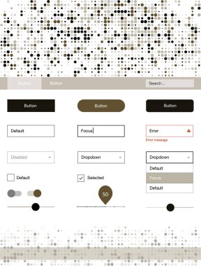 Açık yeşil noktalar ile malzeme tasarım kiti vektör. Arka plan üzerinde renkli stil rehberi daireler ile. Web siteleri için basit renkli tasarım.