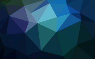 Koyu mavi vektör soyut mozaik desen. Gradyan ile zarif parlak poligonal illüstrasyon. Desen için bir marka kitabın zemin.