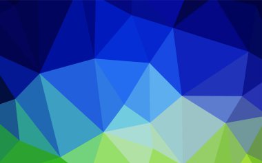 Açık mavi, yeşil vektör Çokgen arka plan. Tamamen yeni bir renk illüstrasyon poligonal bir tarzda. Tasarımınız için üçgen desen.