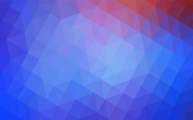 Açık mavi, kırmızı vektör poligonal şablonu. Gradyan ile poligonal soyut resim. Web siteniz için köşeli tasarım.