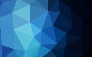 Koyu mavi vektör düşük poli düzeni. Renkli resimde gradyan ile poligonal tarzı. Web siteniz için köşeli tasarım.