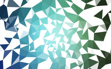 Açık mavi, vektör soyut poligonal şablon yeşil. Üçgenler ile renkli soyut resimde. Cep telefonu arka plan için şablon.