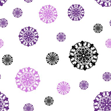 Işık mor, pembe vektör sorunsuz kapak güzel kar taneleri ile. Bulanık dekoratif tasarım kar ile xmas tarzında. Duvar kağıdı, kumaş üreticileri için modaya uygun bir tasarım.