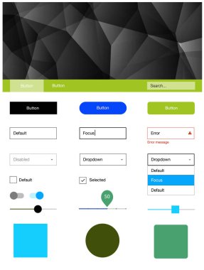 Açık mavi, yeşil üçgenler ile vektör stil rehberi. Üçgenler ile poligonal tarzında modern stil rehberi. Açılış sayfanız için modern şablon.