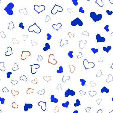 Açık mavi, sarı vektör sorunsuz arka plan yürekleri. Bulanık dekoratif tasarım kalpler ile doodle tarzında. Güzel tasarım, iş reklam yıldönümü için.