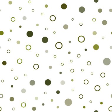 Koyu yeşil vektör küreler ile seamless modeli. Soyut illüstrasyon renkli baloncuklar doğa tarzı ile. Desen tasarım kumaş, duvar kağıtları.