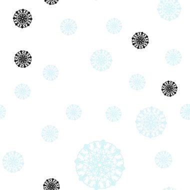 Hafif mavi vektör Noel kar taneleri ile seamless modeli. Parlayan illüstrasyon kar Noel tarzı ile renkli. Desen tasarım kumaş, duvar kağıtları.