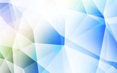 Açık mavi, vektör soyut poligonal şablon yeşil. Glitter soyut resim zarif bir üçgen ile. Tasarımınız için üçgen desen.