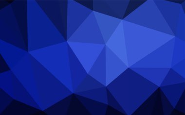 Koyu mavi parlayan üçgen zemin vektör. Üçgenler ile renkli resimde parlayan. İş tasarımınız için yeni stil.