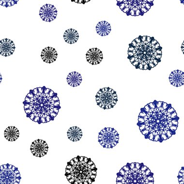 Koyu mavi parlak kar taneleri ile sorunsuz düzen vektör. Parlayan illüstrasyon kar Noel tarzı ile renkli. Desen için modaya uygun Kumaş, duvar kağıtları.