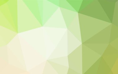 Açık yeşil vektör çokgen desen. Origami tarzında gradyan ile geometrik çizim. Dizaynınız için üçgen desen.