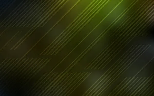 Verde Oscuro Fondo Vector Amarillo Con Líneas Rectas Líneas Sobre — Vector de stock