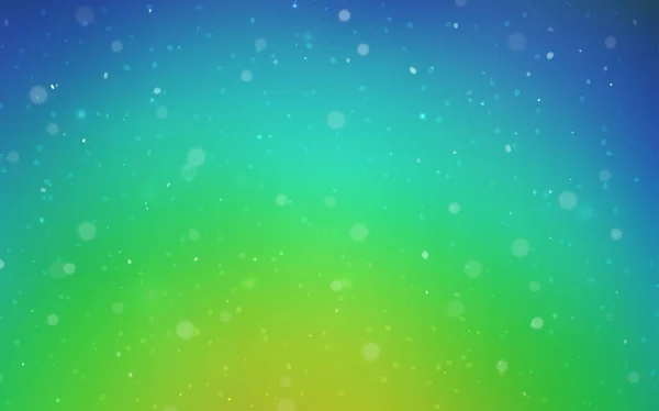 Hellblaue Grüne Vektortextur Mit Farbigen Schneeflocken Dekorative Leuchtende Illustration Mit — Stockvektor
