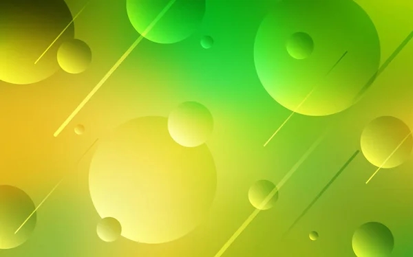 Světle Zelená Žlutá Vektorové Rozložení Kruhových Obrazců Moderní Abstraktní Obrázek — Stockový vektor