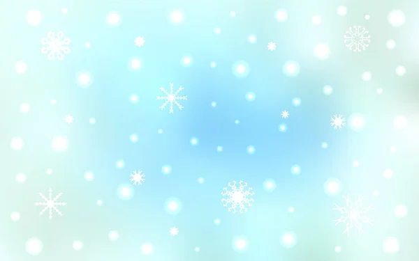 Светло Голубая Векторная Текстура Цветными Снежинками Снег Размытом Абстрактном Фоне — стоковый вектор