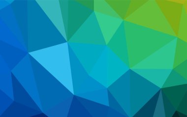 Açık mavi, üçgen kapak parlayan vektör yeşil. Renkli resimde üçgenler ile soyut tarzda. Cep telefonu arka plan için şablon.