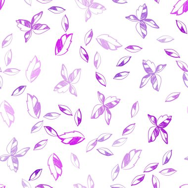 Koyu mor, pembe sorunsuz doğal zemin yaprakları ile vektör. Zarif bir parlak örnek yaprakları doğal tarzı ile. Duvar kağıdı, kumaş üreticileri için modaya uygun bir tasarım.