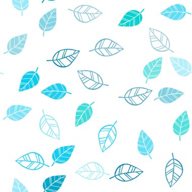 Açık mavi, vektör sorunsuz doğal zemin yaprakları ile yeşil. Bulanık tarzı ile yeni renkli resimde bırakır. Tekstil, kumaş, duvar kağıtları için tasarım.