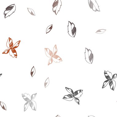 Koyu turuncu vektör yaprak ile sorunsuz zarif arka plan. Yarım yamalak karalamalar ile arka plan bulanık yapraklarda. Tekstil, kumaş, duvar kağıtları için tasarım.