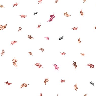 Işık kırmızı vektör yaprak ile seamless zarif modeli. Doodle yaprakları gradyan ile Origami tarzında Illustration. Desen tasarım kumaş, duvar kağıtları.