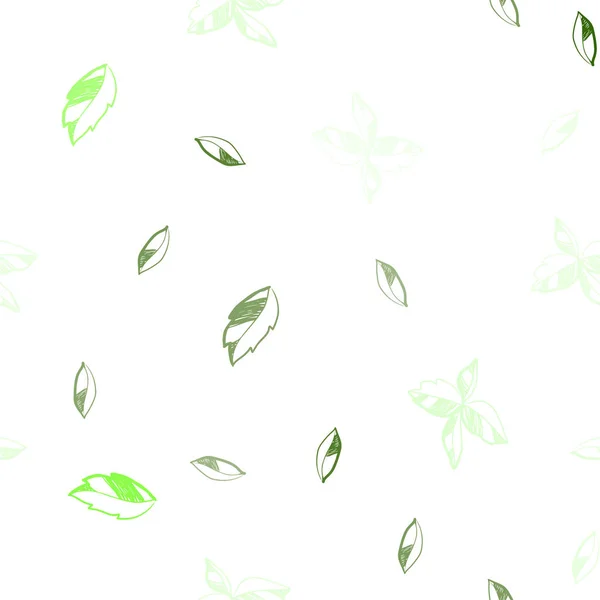 Hellgrüner Vektor Nahtloser Abstrakter Hintergrund Mit Blättern Glitzernde Abstrakte Illustration — Stockvektor